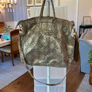 HOBO large “Sheila” satchel in metal snake